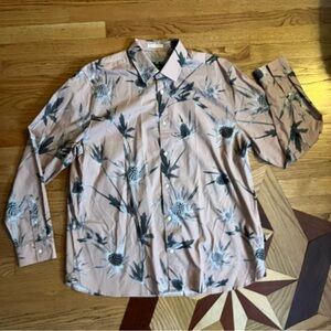 Ted Baker Dusty Pink Patterned Casual‎ Button Down Shirt size 6